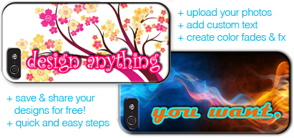 Design anything you want with your own custom case designs.